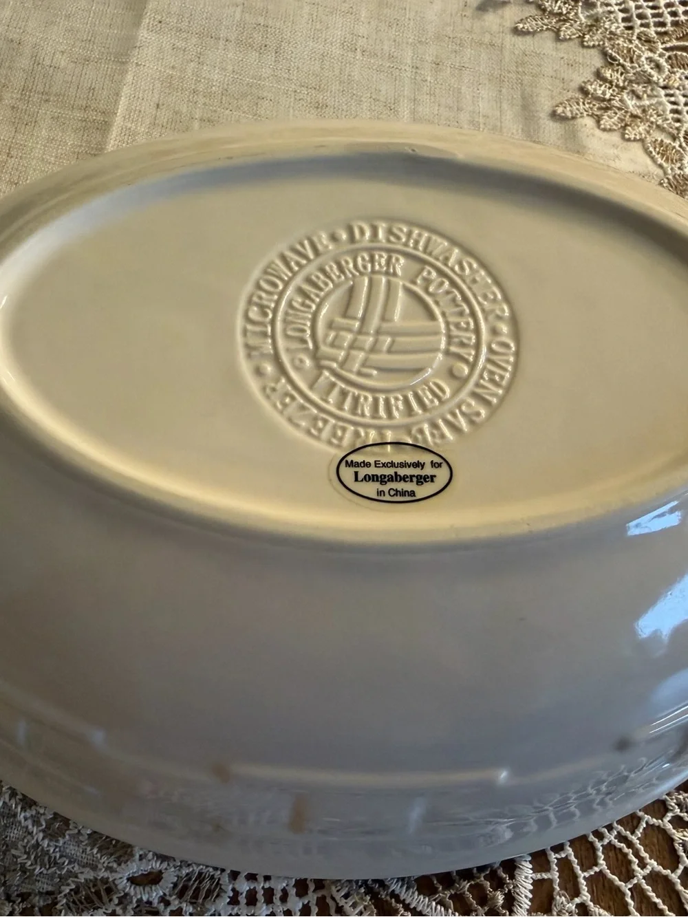 Two Longberger Pottery Pieces XL 4” Mug and  9” x 6.5” Cooking/Serving Bowl